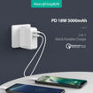 صورة RAVPower 5000mAh 2 in 1 Wall & Portable Charger US Plug White