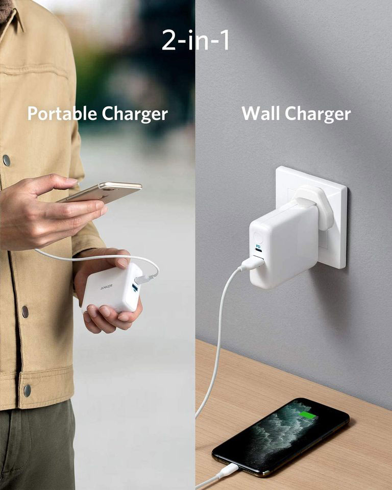 iCity|Anker Powercore III Fusion 5K Powerbank and Wall charger White