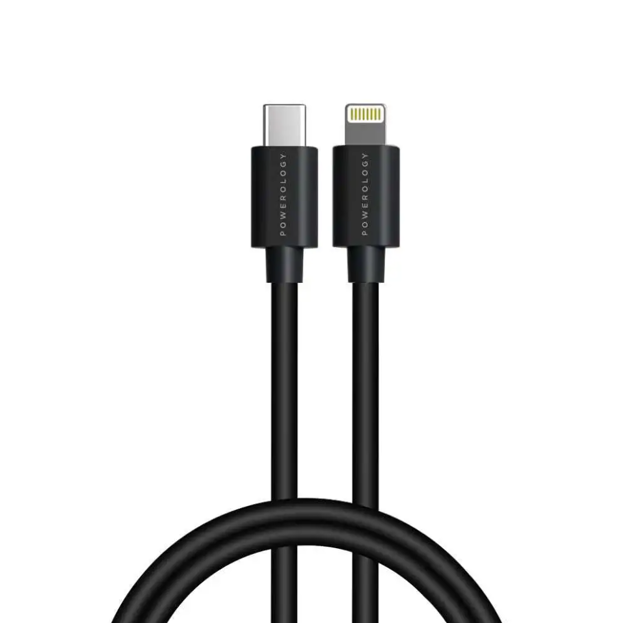 صورة Powerology 60W 3M USB-C to Lightning PD Cable, Black