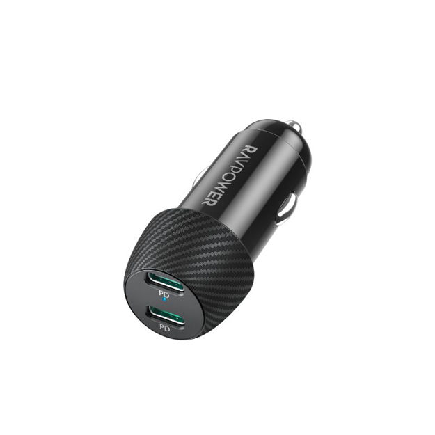 صورة RavPower PD Pioneer 50W 2-Port car Charger, Black