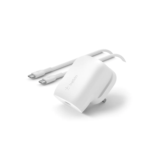 صورة Belkin 30W USB-C BoostCharge with PPS+ USB-C Cable, White