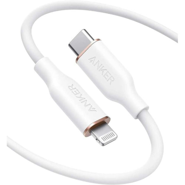 صورة Anker 3ft 100W Powerline III Flow USB-C to USB-C Cable, White