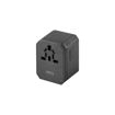 صورة Uniq Voyage PD World Travel Adapter with 2 USB Ports and USB C Port Grey/Black