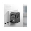 صورة Uniq Voyage PD World Travel Adapter with 2 USB Ports and USB C Port Grey/Black