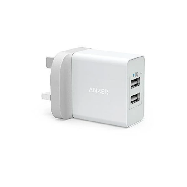 صورة Anker Powerport 24W 2 USB Port Wall Charger White