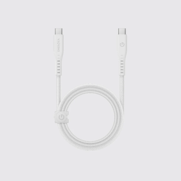 صورة Energea Flow 240W 1.5M USB-C to USB-C PD Cable, White