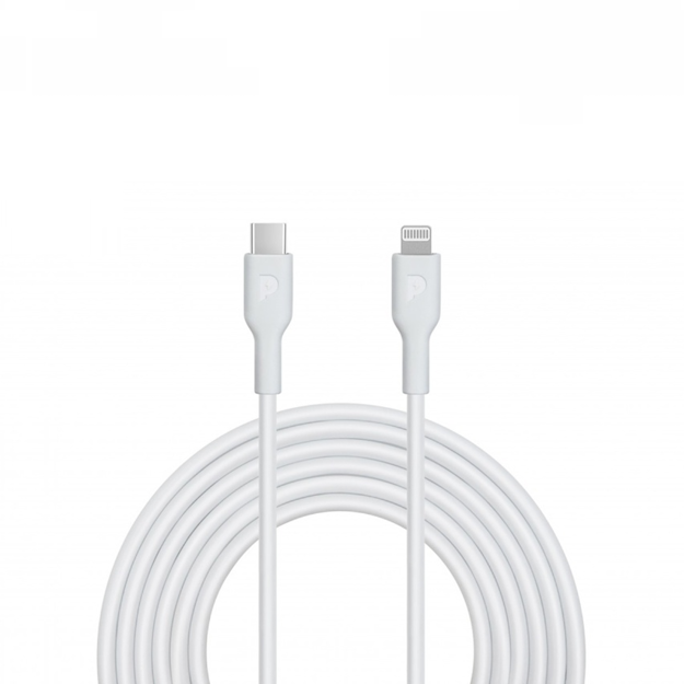 صورة Powerology 60W 2M USB-C to Lightning PD Cable, White