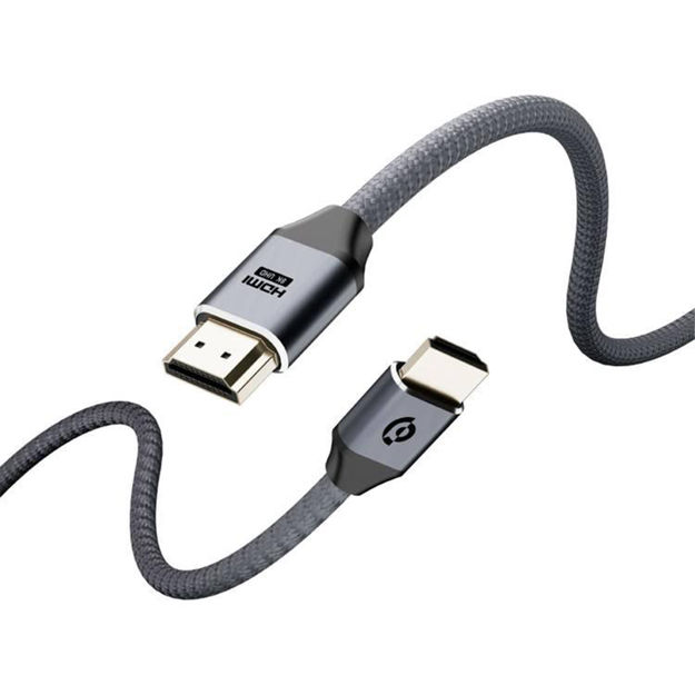 صورة Powerology 3M 8K HDMI Braided Cable, Gray