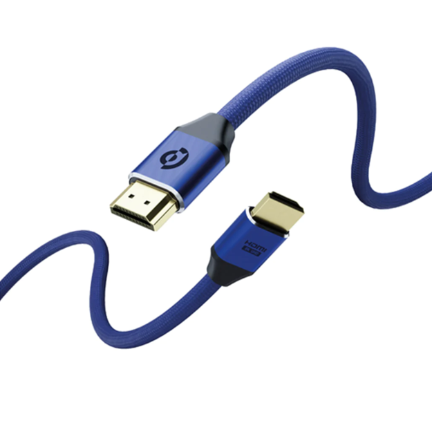 صورة Powerology 2M 8K HDMI Braided Cable, Navy Blue