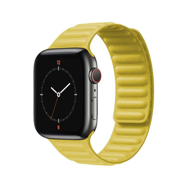صورة Porodo Apple Watch 40/38mm Premium Leather Magnetic Band - Yellow