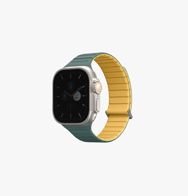 صورة UNIQ APPLE WATCH STRAP 49|45|44|42MM REVIX EVO, VIRIDIAN GREEN/BURNT YELLOW