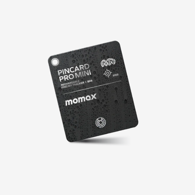 صورة Momax Minicard Pro Mini Find My Tracker with Wireless Charging BR8, Black