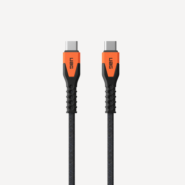 صورة UAG 1.5m USBC-USBC Rugged Kevlar Cable, Black/Orange