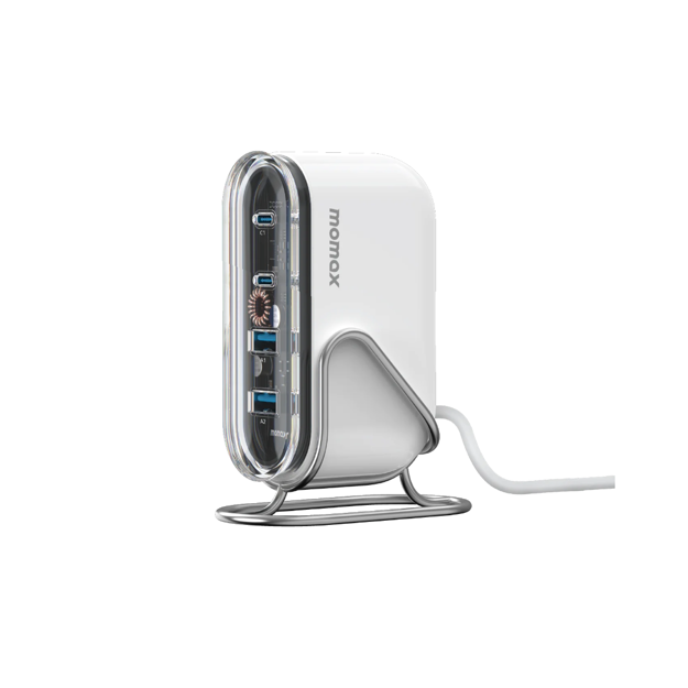 صورة Momax 80W 1-Charge Flow 4 Port GaN Desktop Charger, White