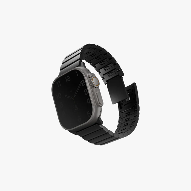 صورة UNIQ APPLE WATCH 49|44|42MM STROVA MAG STEEL LINK BAND, BLACK