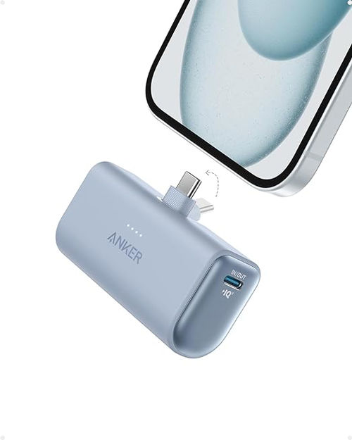 صورة Anker Nano Powerbank 22.5W Built-In USB-C Connector, Blue