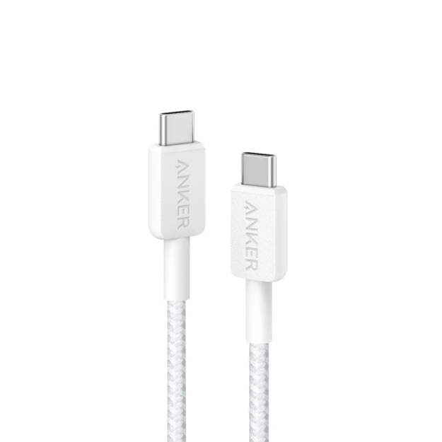 صورة Anker 3ft 322 USB-C to USB-C Cable Nylon, White