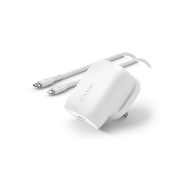 صورة Belkin 30W USB-C BoostCharge with PPS+ USB-C to Lightning Cable, White