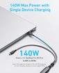 صورة Anker 2-in-1 USB-C to USB-C Cable 4 ft. 140W, Black