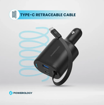 صورة Powerology PD20W Type-C Retractable Car Charger, Black